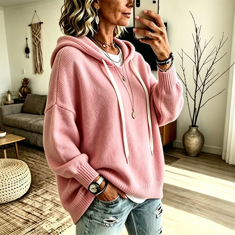 Women's Casual Hooded Knit Sweater mysite
