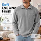 Men's Casual Ribbed Half Zip Sweater mysite
