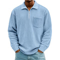 Men's Casual Ribbed Half Zip Sweater mysite