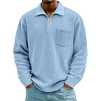 Men's Casual Ribbed Half Zip Sweater mysite