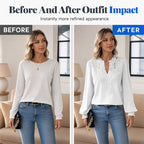Women V Neck Lace Blouse Long Sleeve Swiss Dot Casual T Shirts Top mysite