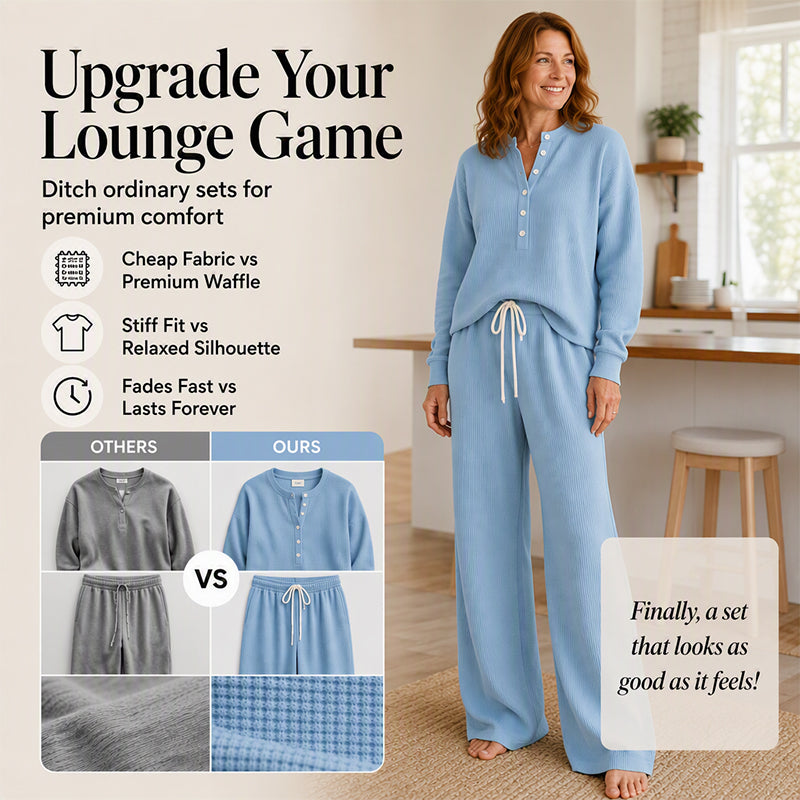 Women's Waffle Knit Lounge Set mysite