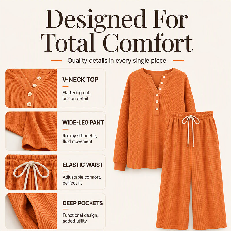 Women's Waffle Knit Lounge Set mysite