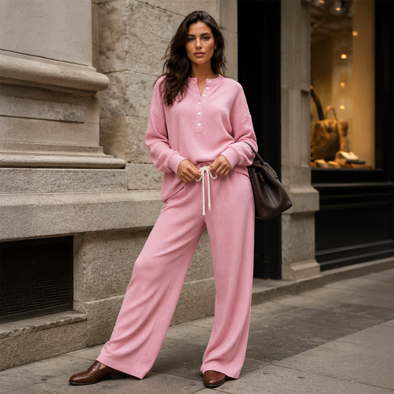 Women's Waffle Knit Lounge Set mysite