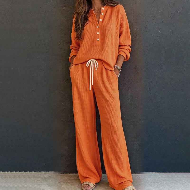 Women's Waffle Knit Lounge Set mysite