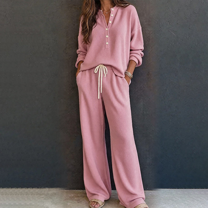 Women's Waffle Knit Lounge Set mysite