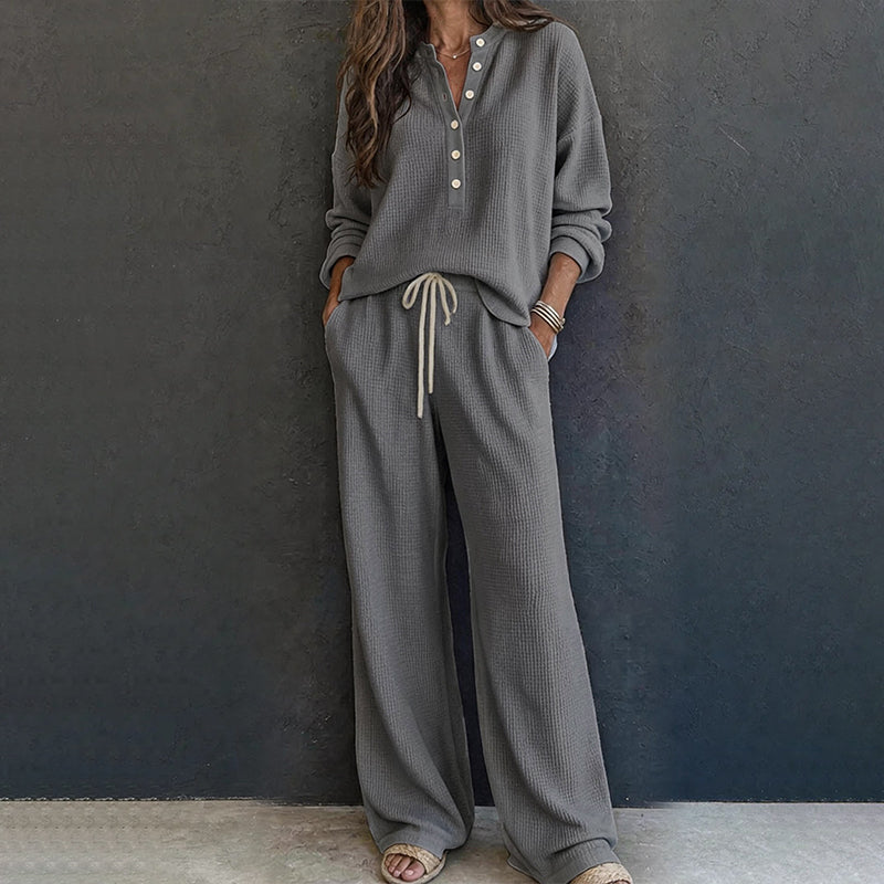 Women's Waffle Knit Lounge Set mysite