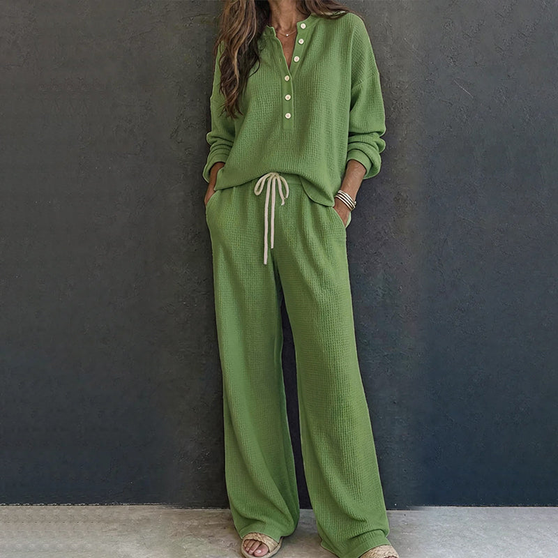 Women's Waffle Knit Lounge Set mysite