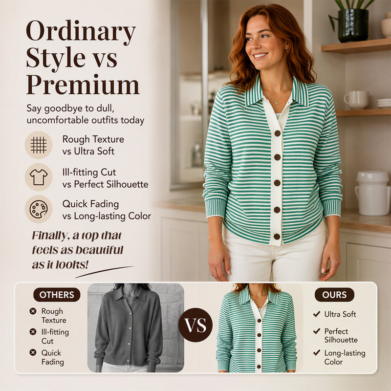 🍂 Women's Striped Knit Cardigan – Cozy Layers & Effortless Autumn Style mysite
