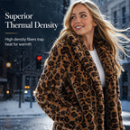 Women’s Stylish Leopard Print Faux Fur Coat mysite