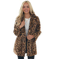 Women’s Stylish Leopard Print Faux Fur Coat mysite