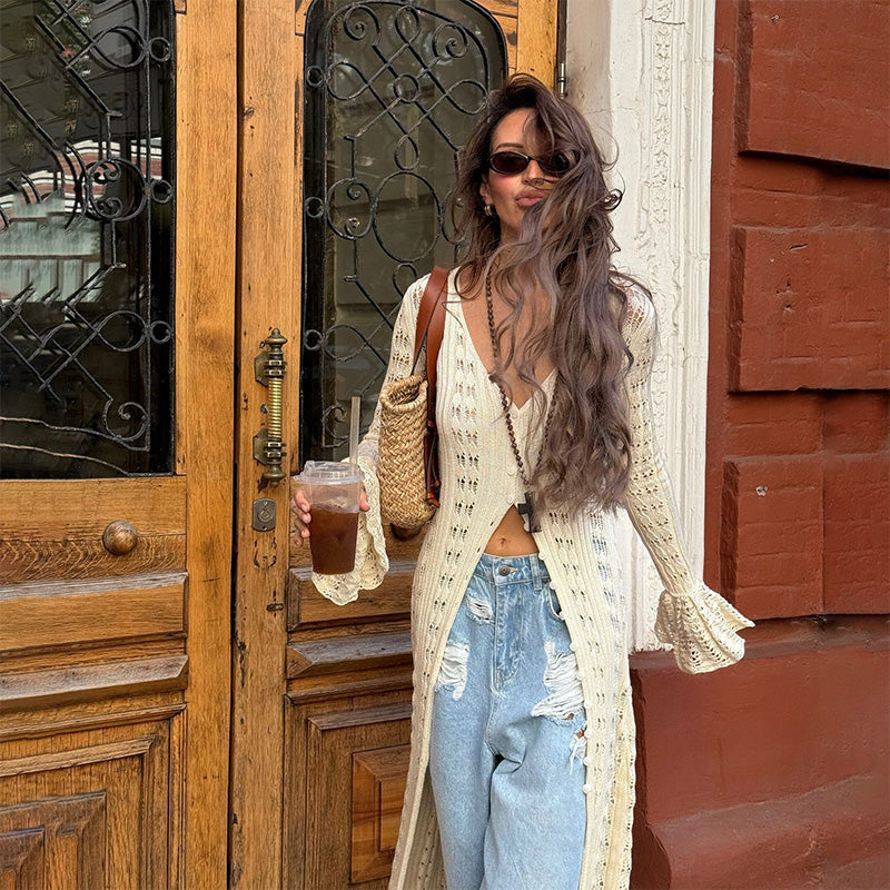 Women's Crochet Hollow Out Long Cardigan mysite