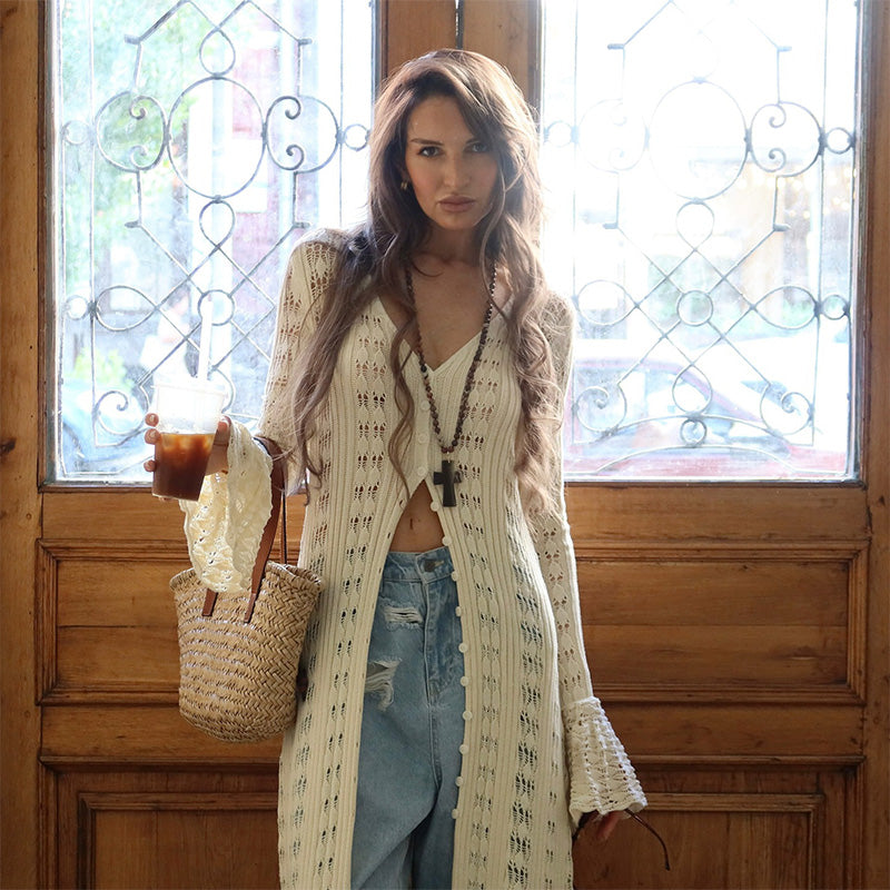 Women's Crochet Hollow Out Long Cardigan mysite