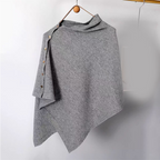 Women's Stylish Side Button Poncho mysite