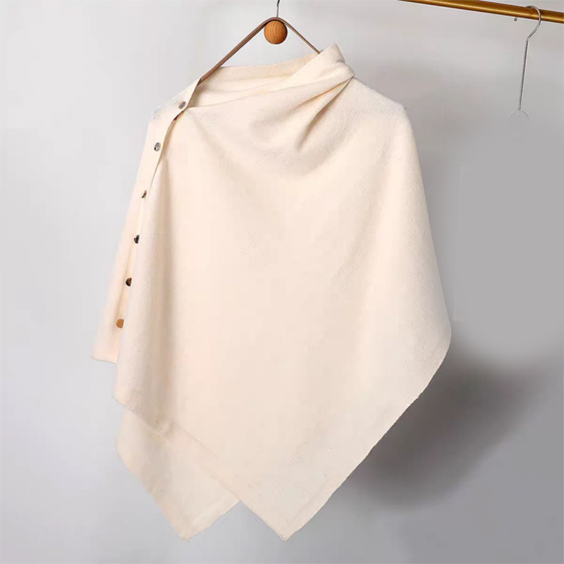 Women's Stylish Side Button Poncho mysite