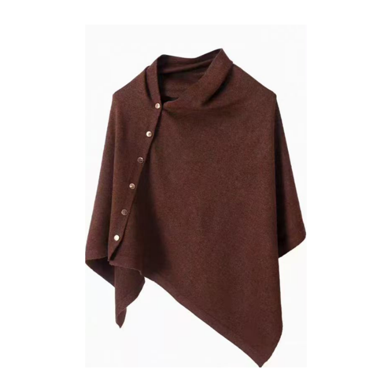 Women's Stylish Side Button Poncho mysite