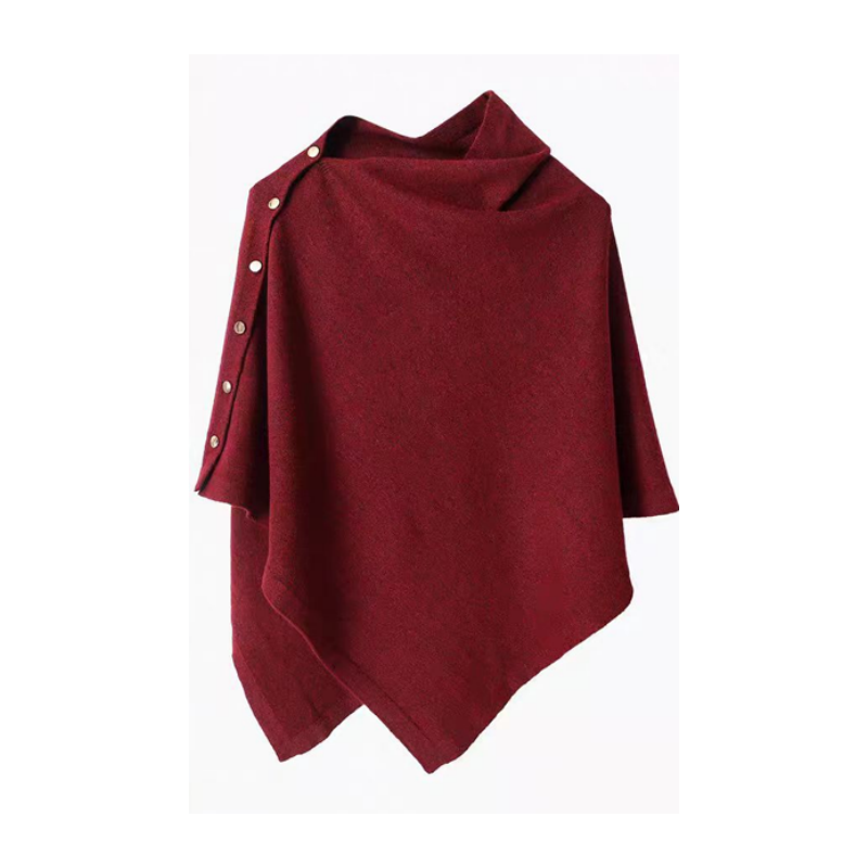 Women's Stylish Side Button Poncho mysite
