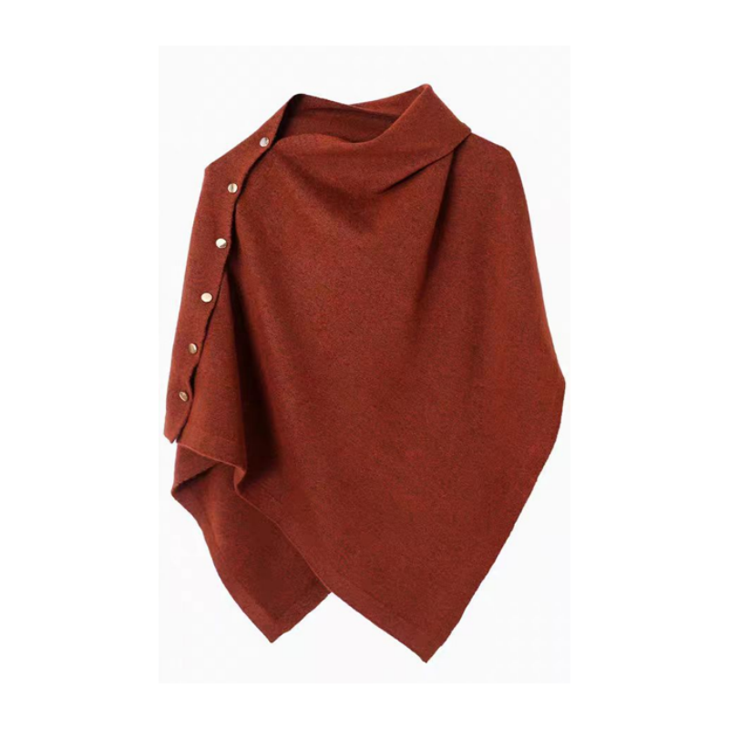Women's Stylish Side Button Poncho mysite
