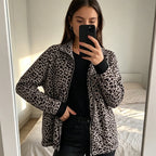 Women'S Leopard Print Zip-Up Jacket mysite