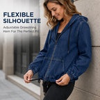Women's Casual Zip-Up Hooded Jacket mysite
