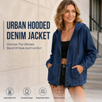 Women's Casual Zip-Up Hooded Jacket mysite