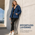 Women's Casual Zip-Up Hooded Jacket mysite