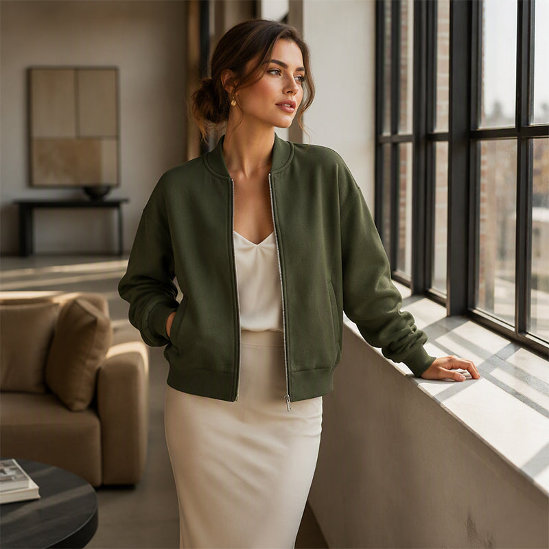 Women's Casual Zip Up Jacket mysite