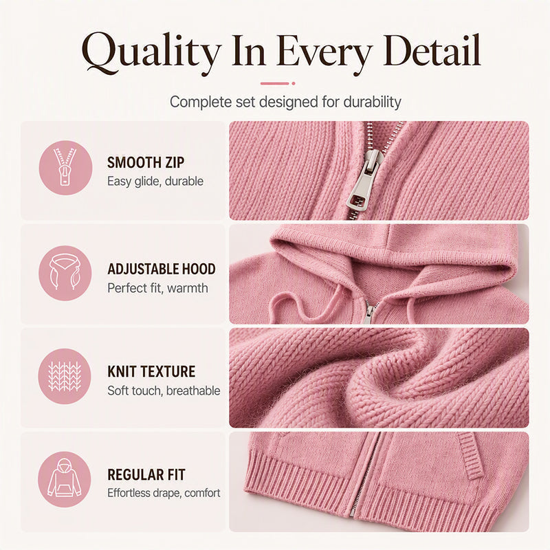 Women's Loose Hooded Knit Cardigan mysite