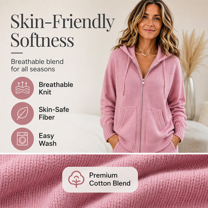 Women's Loose Hooded Knit Cardigan mysite