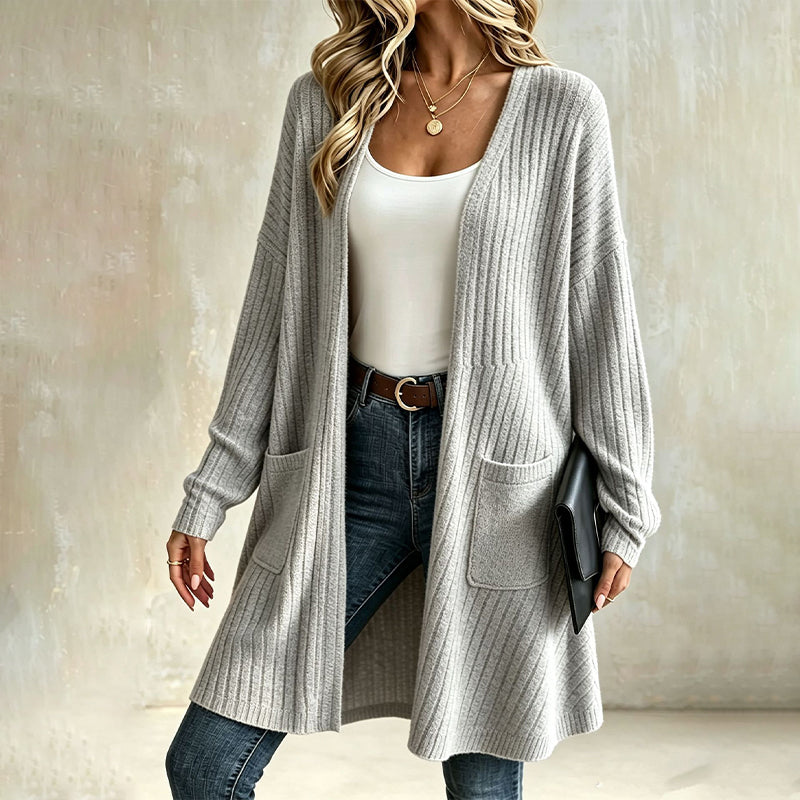 Women's Ribbed Knit Cardigan mysite
