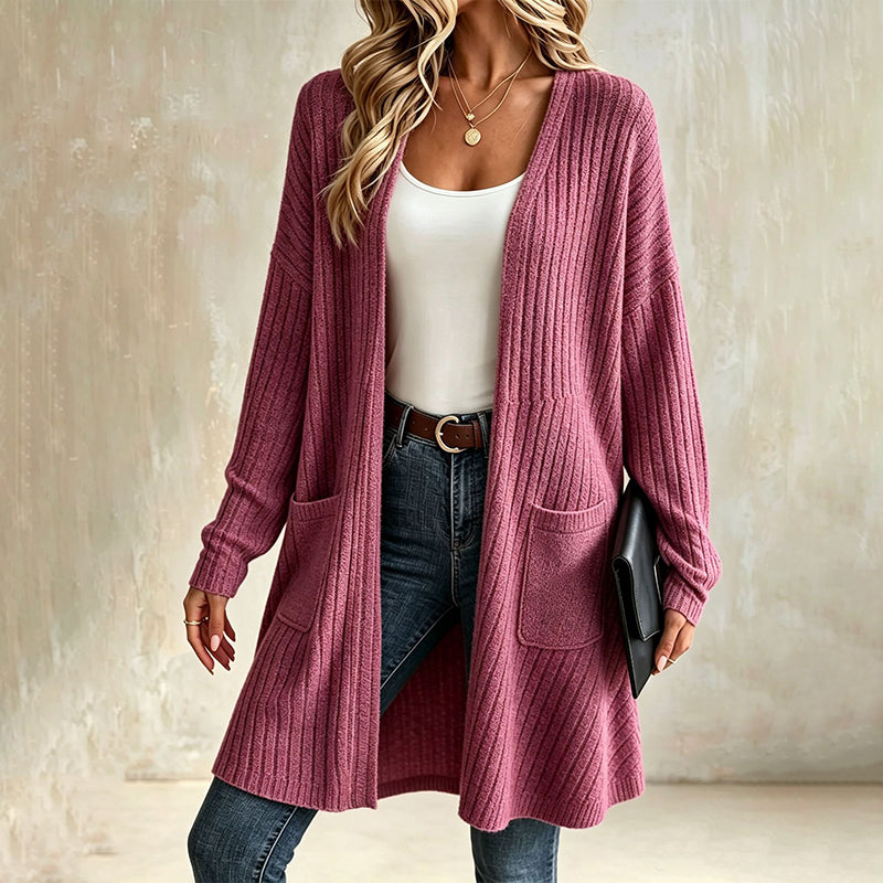 Women's Ribbed Knit Cardigan mysite