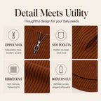Women's Front Zipper Ribbed Knit Dress mysite