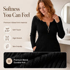 Women's Front Zipper Ribbed Knit Dress mysite