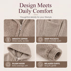 Women's Loose Sherpa Hoodie Sweatshirt mysite