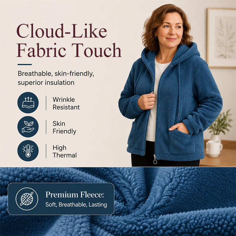 Women's Loose Sherpa Hoodie Sweatshirt mysite