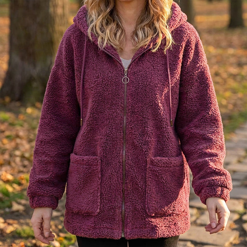 Women's Loose Sherpa Hoodie Sweatshirt mysite