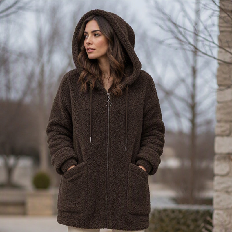 Women's Loose Sherpa Hoodie Sweatshirt mysite