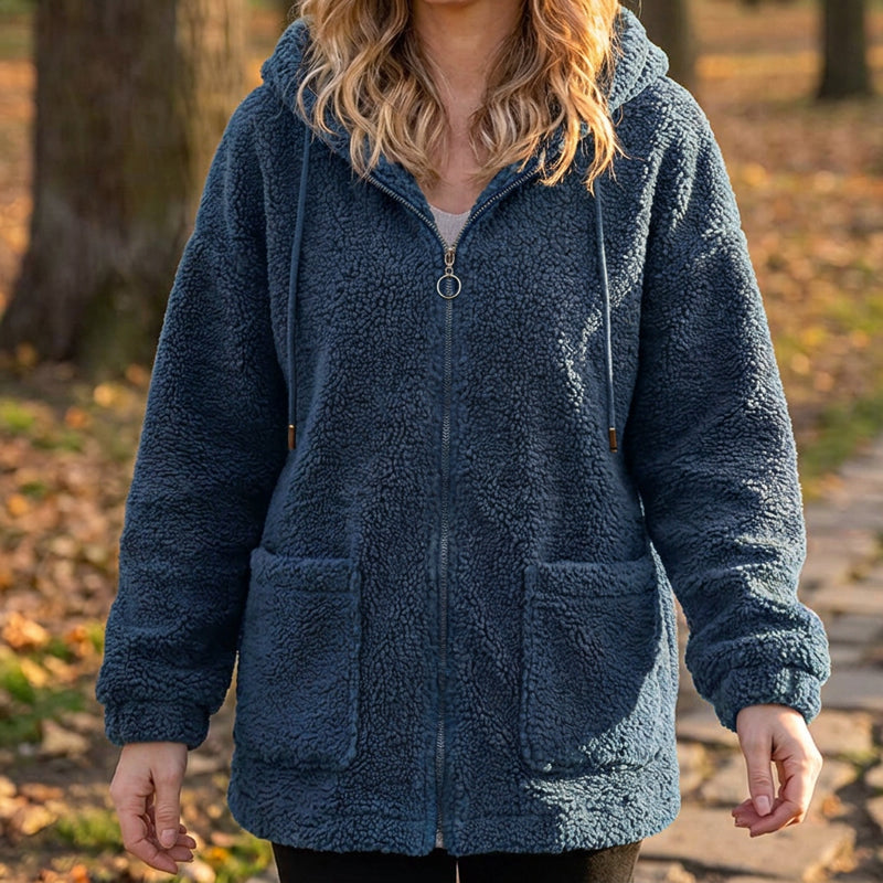 Women's Loose Sherpa Hoodie Sweatshirt mysite