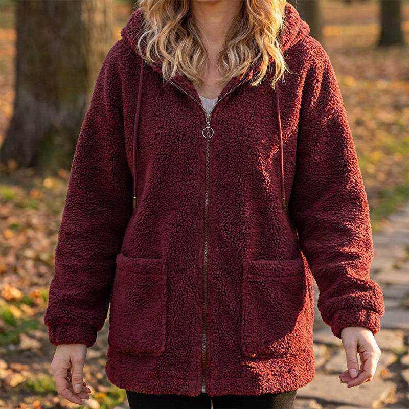 Women's Loose Sherpa Hoodie Sweatshirt mysite