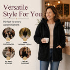 Women's Loose Sherpa Hoodie Sweatshirt mysite