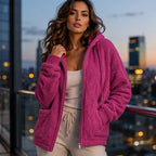 Women's Loose Sherpa Hoodie Sweatshirt mysite