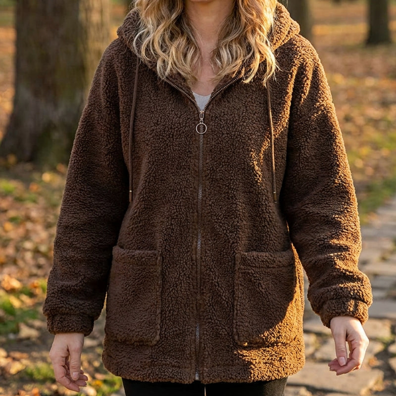 Women's Loose Sherpa Hoodie Sweatshirt mysite
