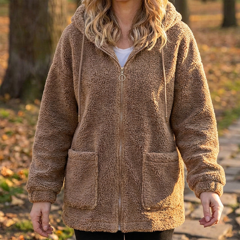 Women's Loose Sherpa Hoodie Sweatshirt mysite