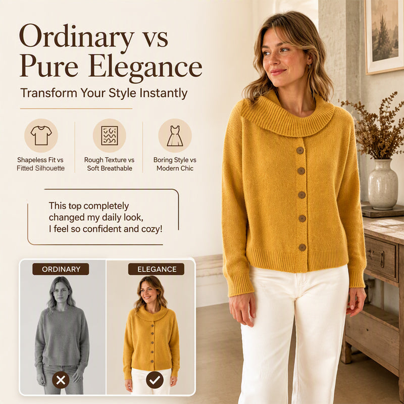 Women's Irregular Collar Knit Cardigan mysite