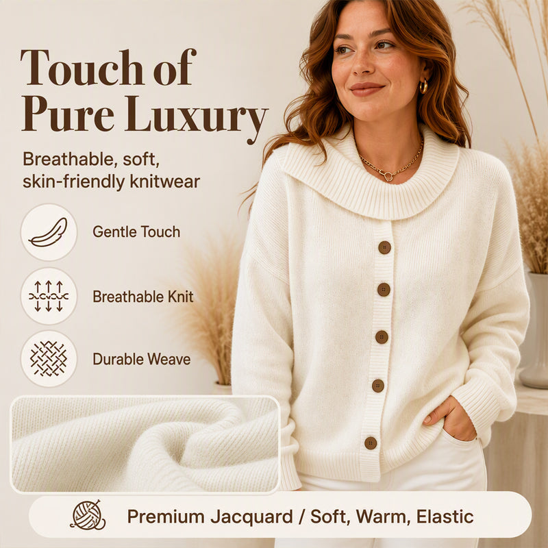 Women's Irregular Collar Knit Cardigan mysite