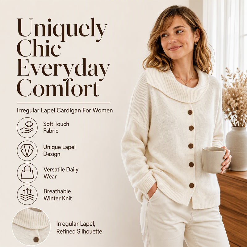 Women's Irregular Collar Knit Cardigan mysite
