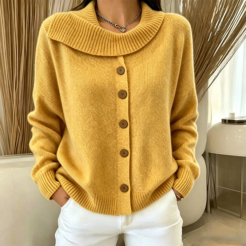 Women's Irregular Collar Knit Cardigan mysite