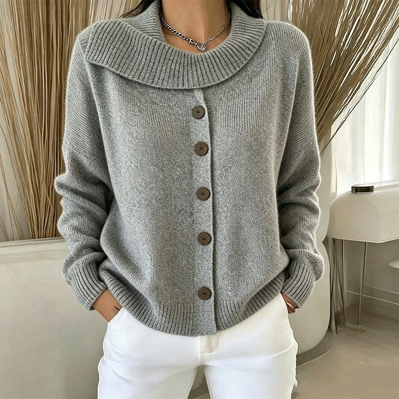 Women's Irregular Collar Knit Cardigan mysite
