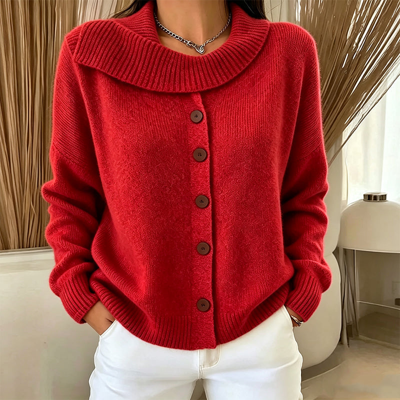 Women's Irregular Collar Knit Cardigan mysite