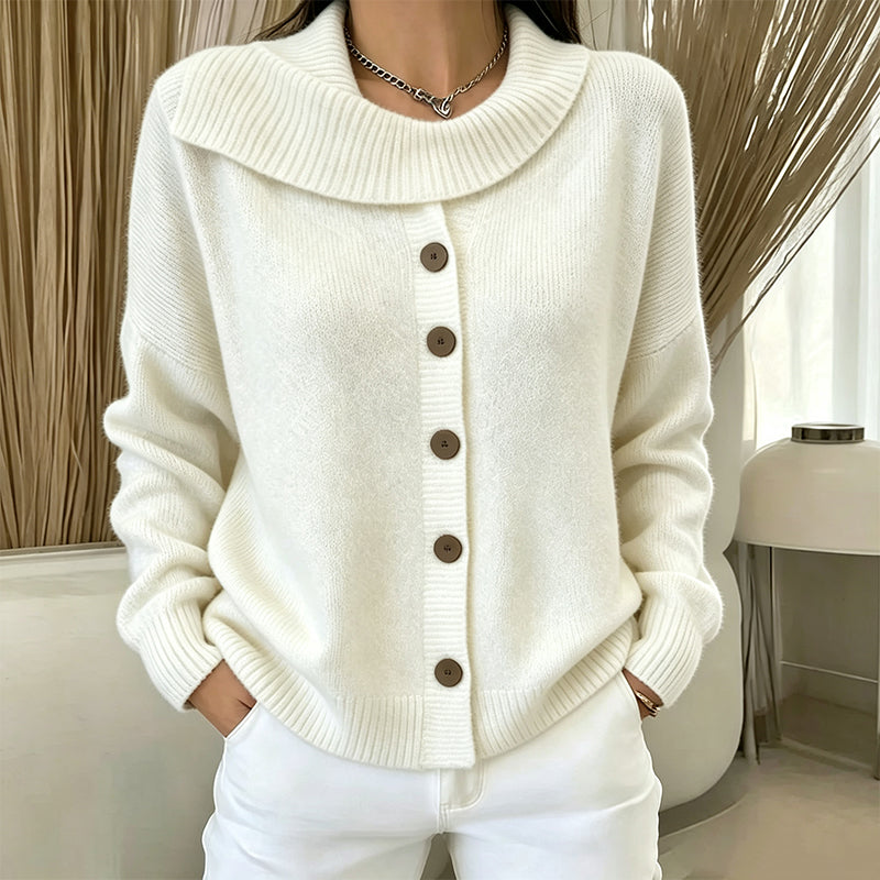 Women's Irregular Collar Knit Cardigan mysite